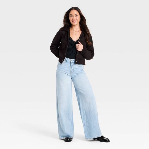 Open Box - Universal Thread - Women's Faux Suede Button-Up Fashion Ja Brown - Picture 3 of 3